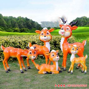 鹿雕塑 玻璃鋼仿真梅花鹿雕塑