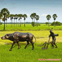 玻璃鋼犁牛塑像