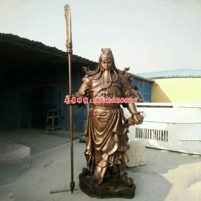 銅雕塑的關公