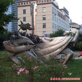 不銹鋼古代人物雕塑